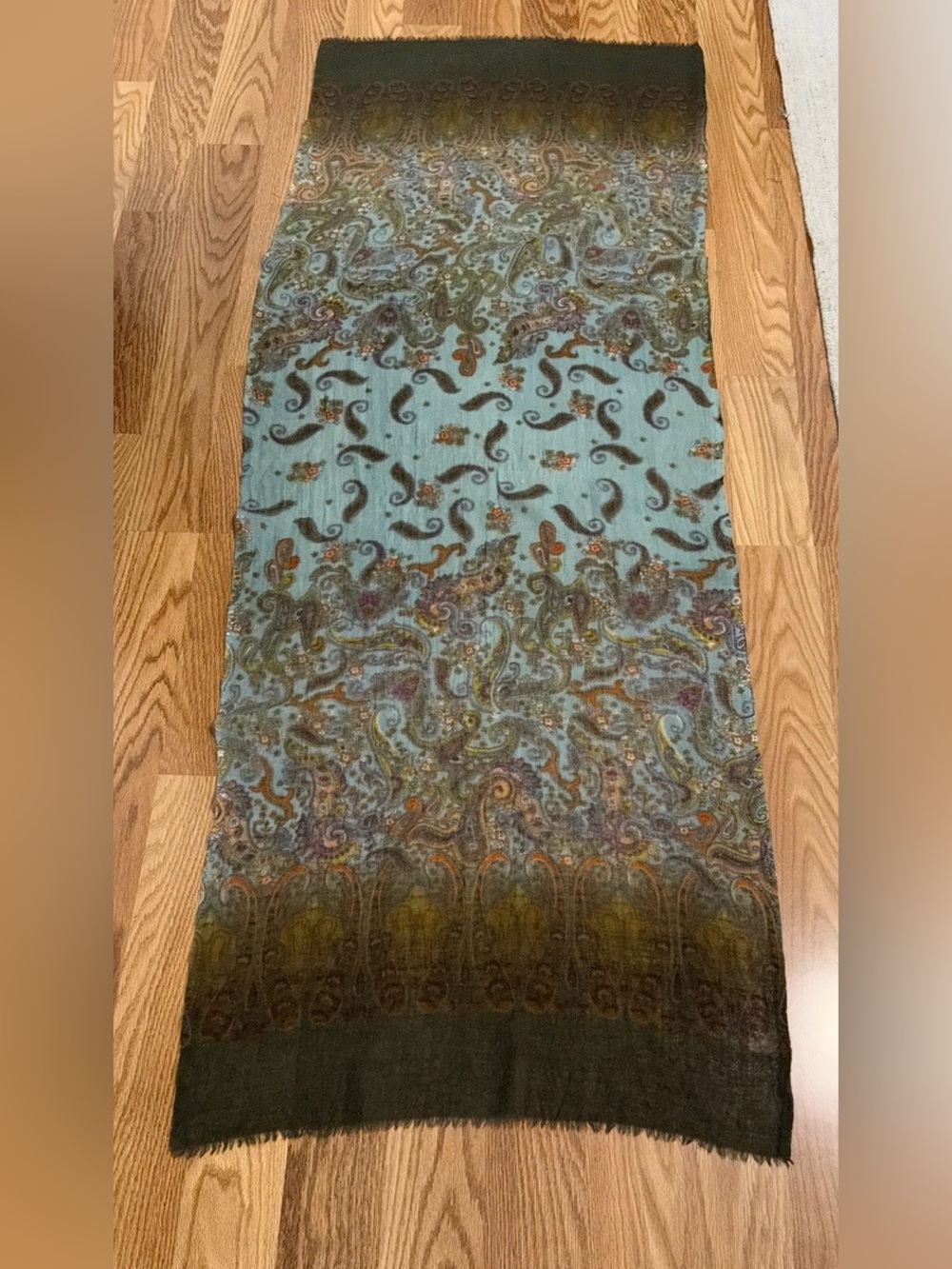 J. Jill Teal Paisley scarf 26 x 72